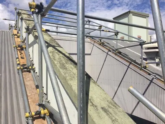TC Burnes Building scaffold